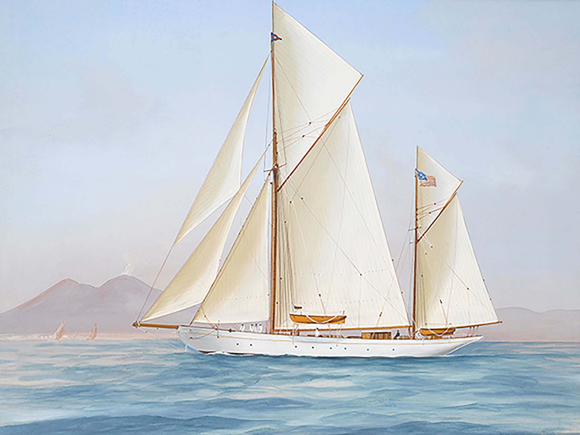 El ketch de carreras Xarifa en la bahía de Nápoles, 1913