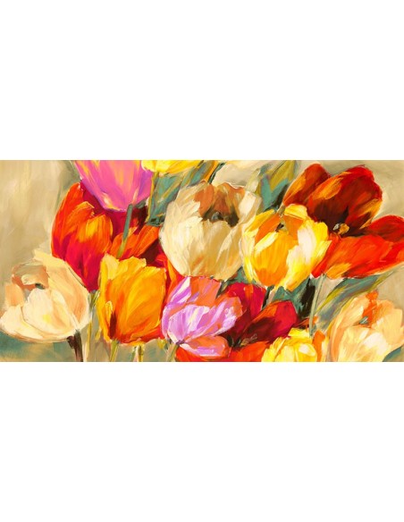 Campo de tulipanes coloridos