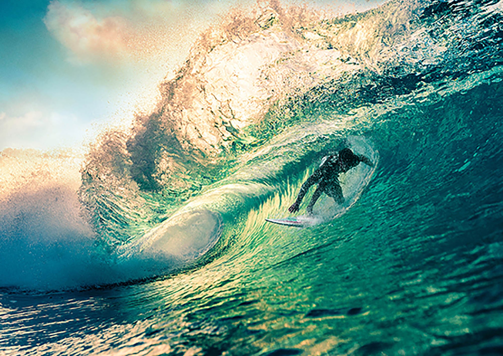 Surfeando al atardecer, Australia