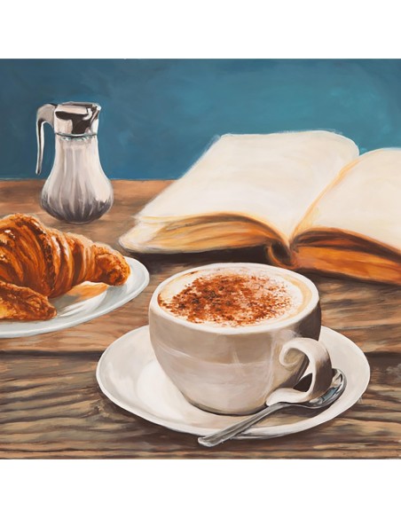 Capuchino y libro