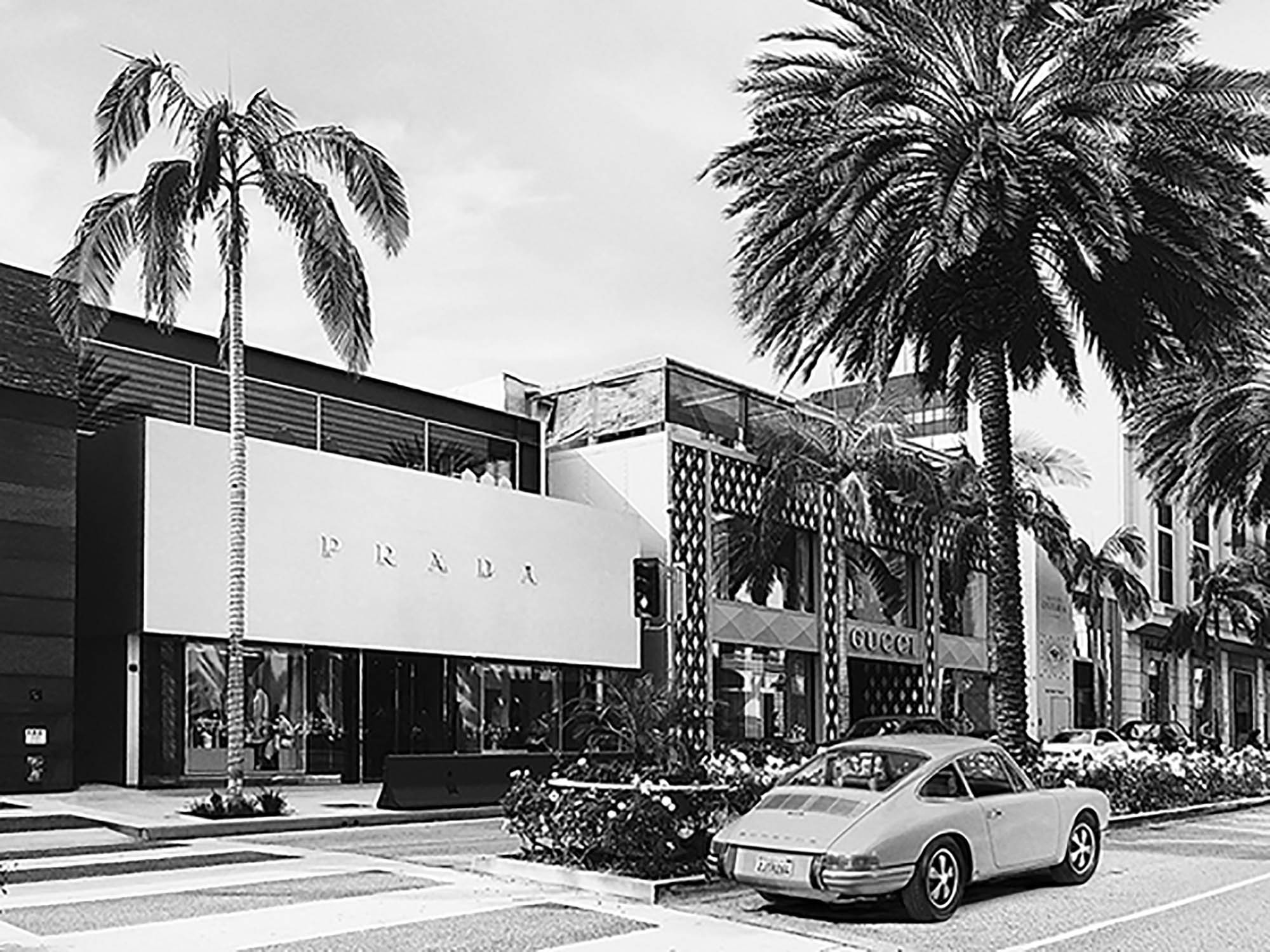 Rodeo Drive, Beverly Hills, California (BW)