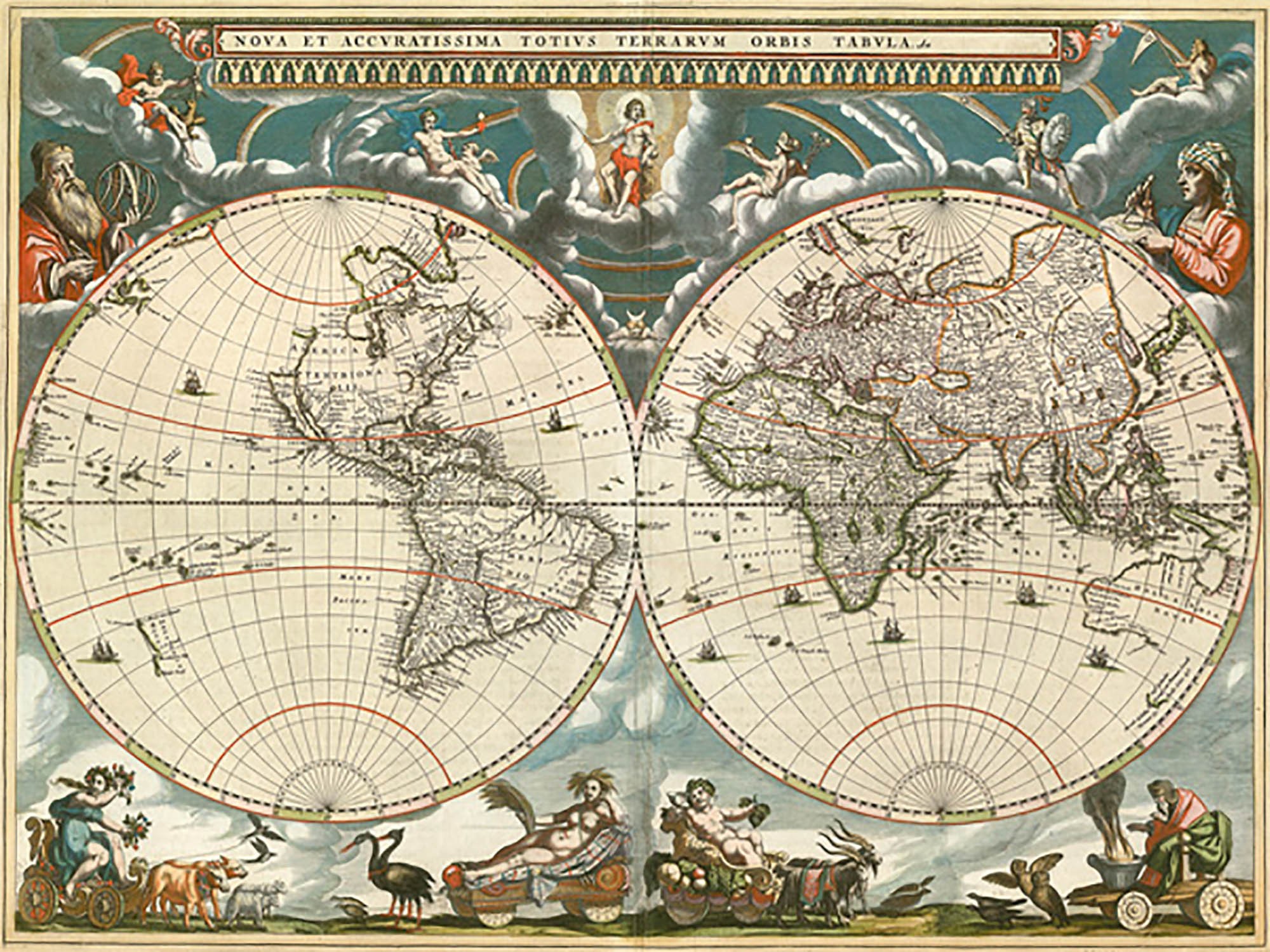 Nova et accussima totius terrarum orbis tabula, 1664