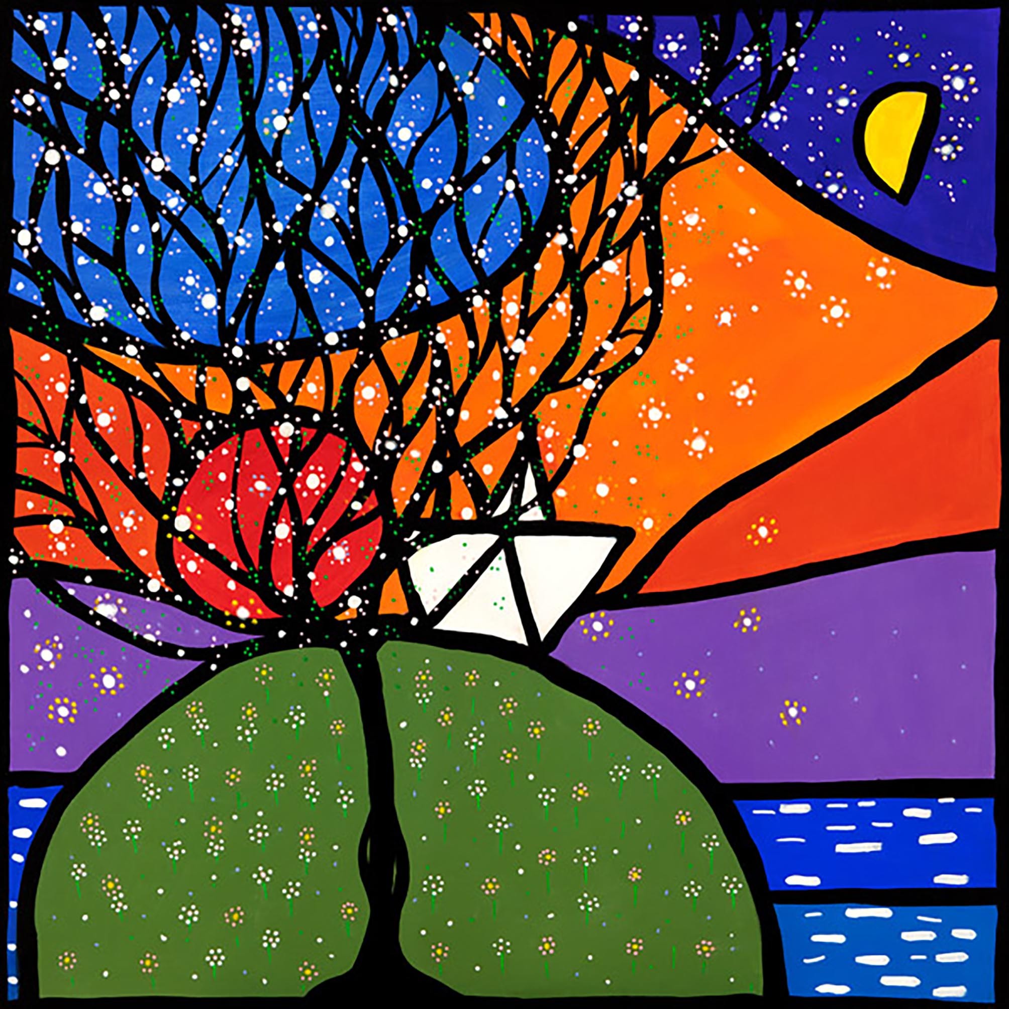 El pequeño barco en la colina