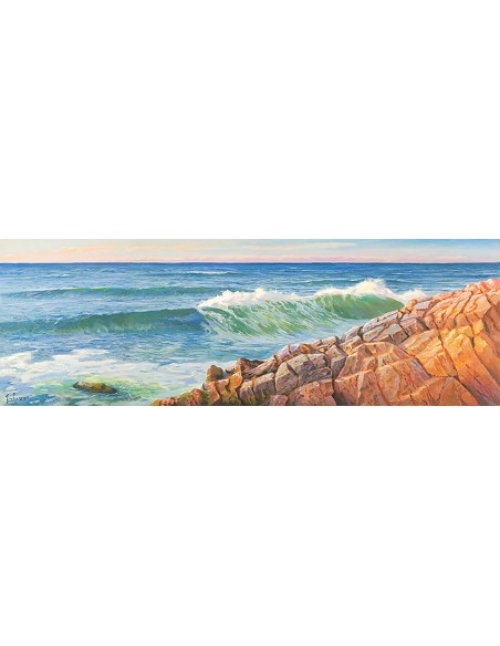 Olas en el acantilado