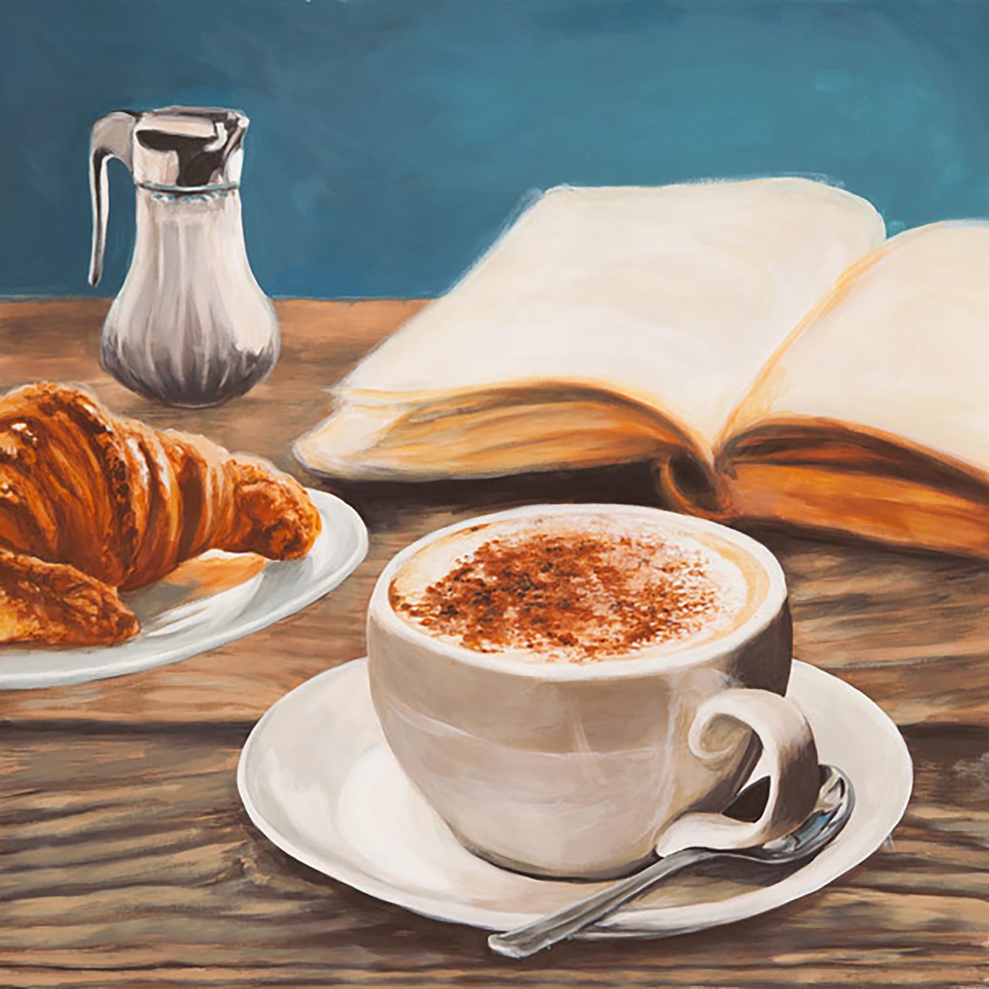 Capuchino y libro