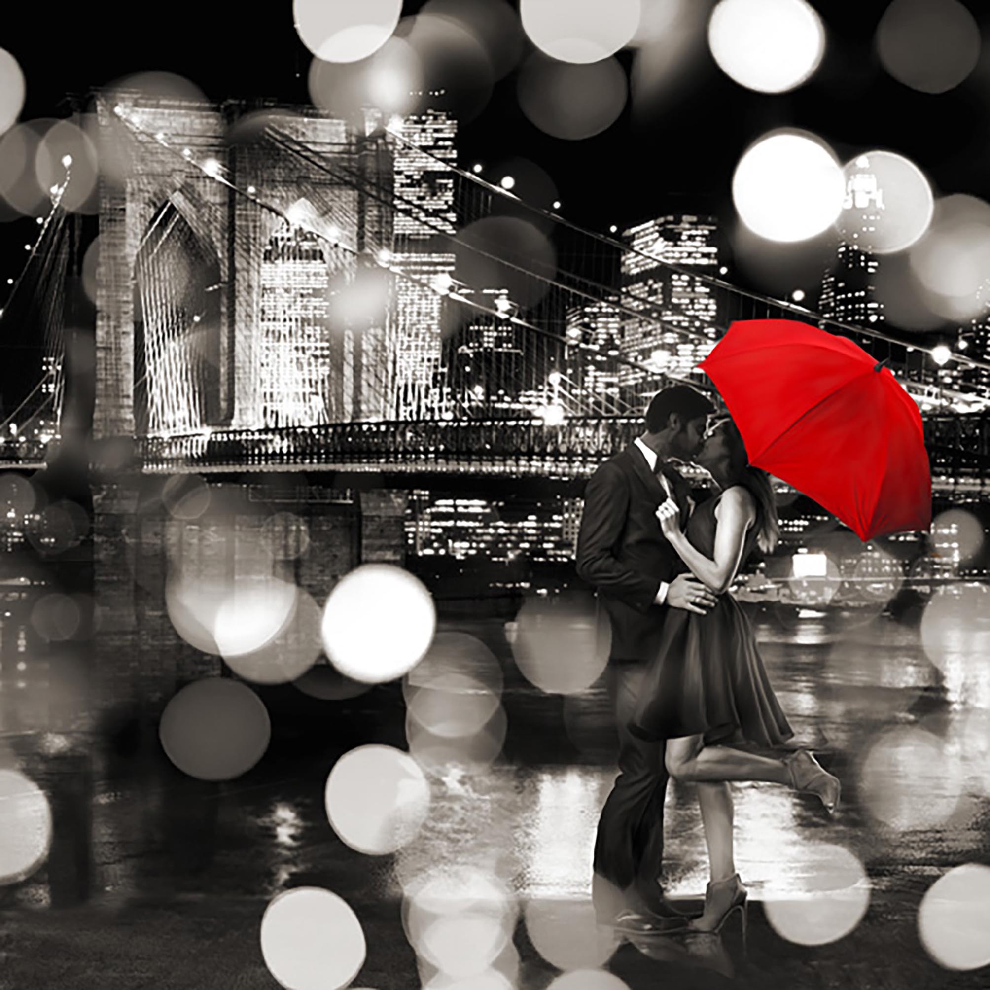 Un beso en la noche (detalle en blanco y negro)