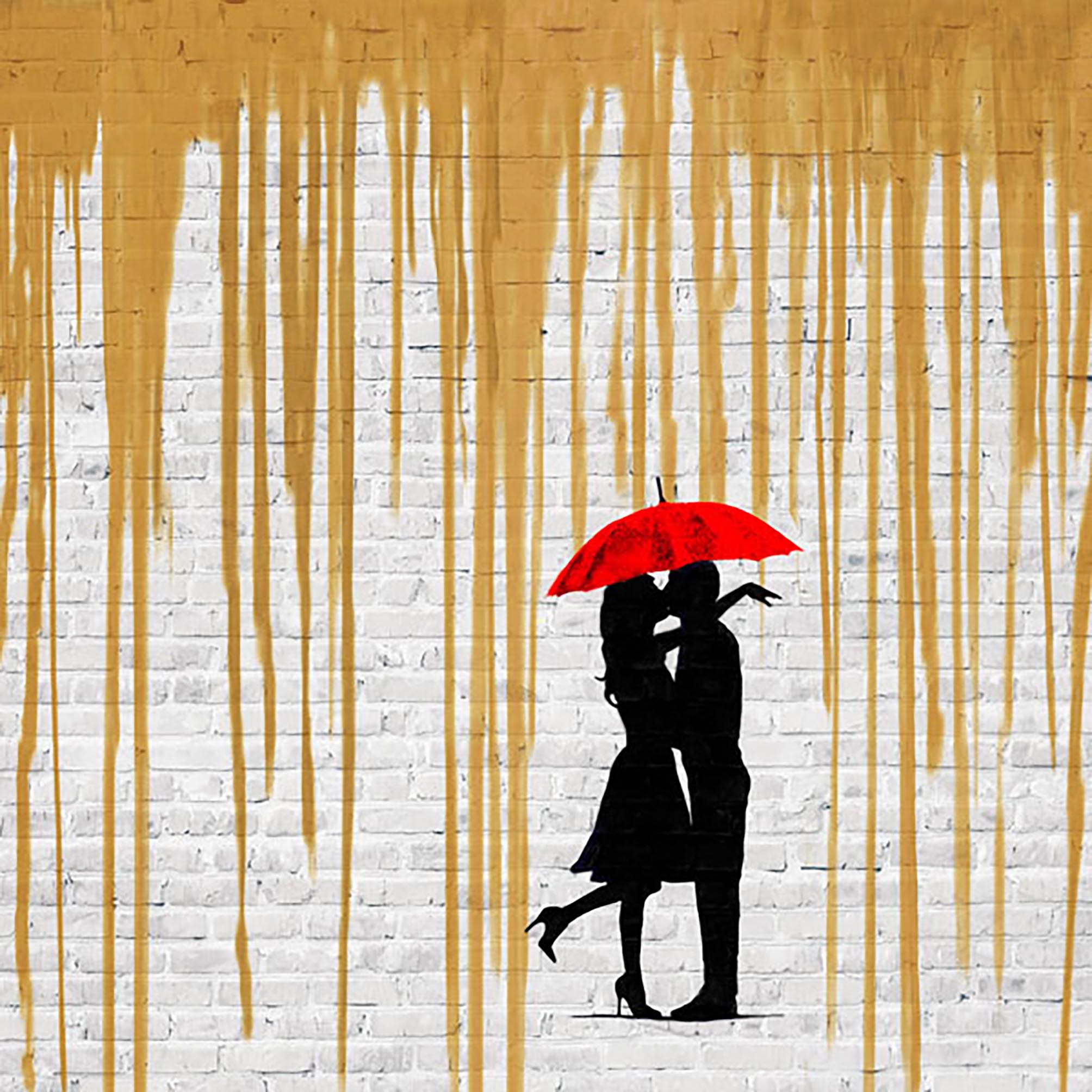 Romance bajo la lluvia (Oro, detalle)