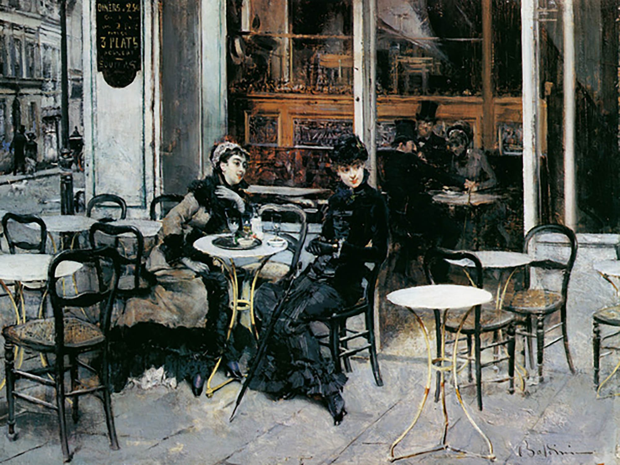 Conversación en el café de París