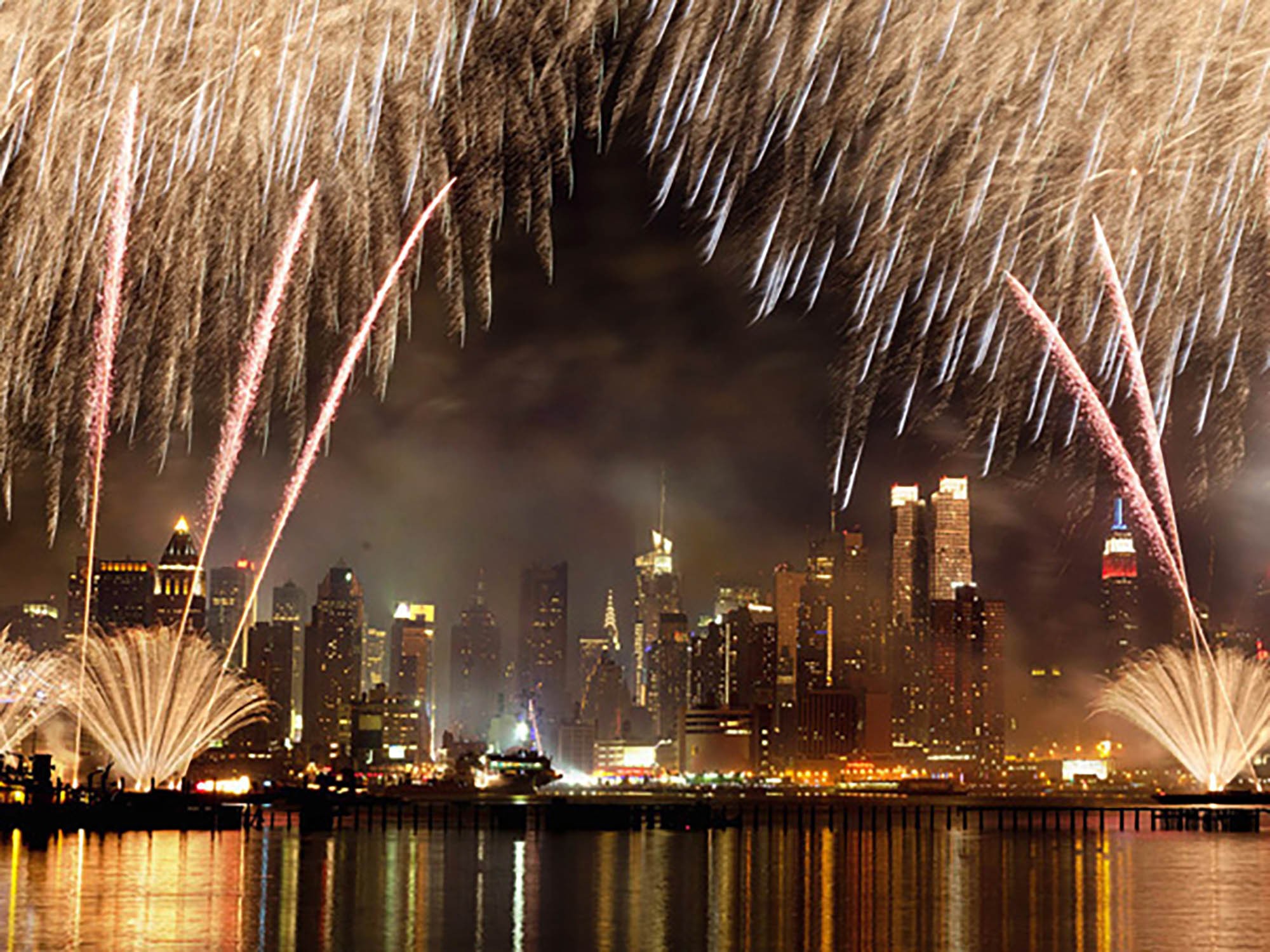 Fuegos artificiales en Manhattan, Nueva York