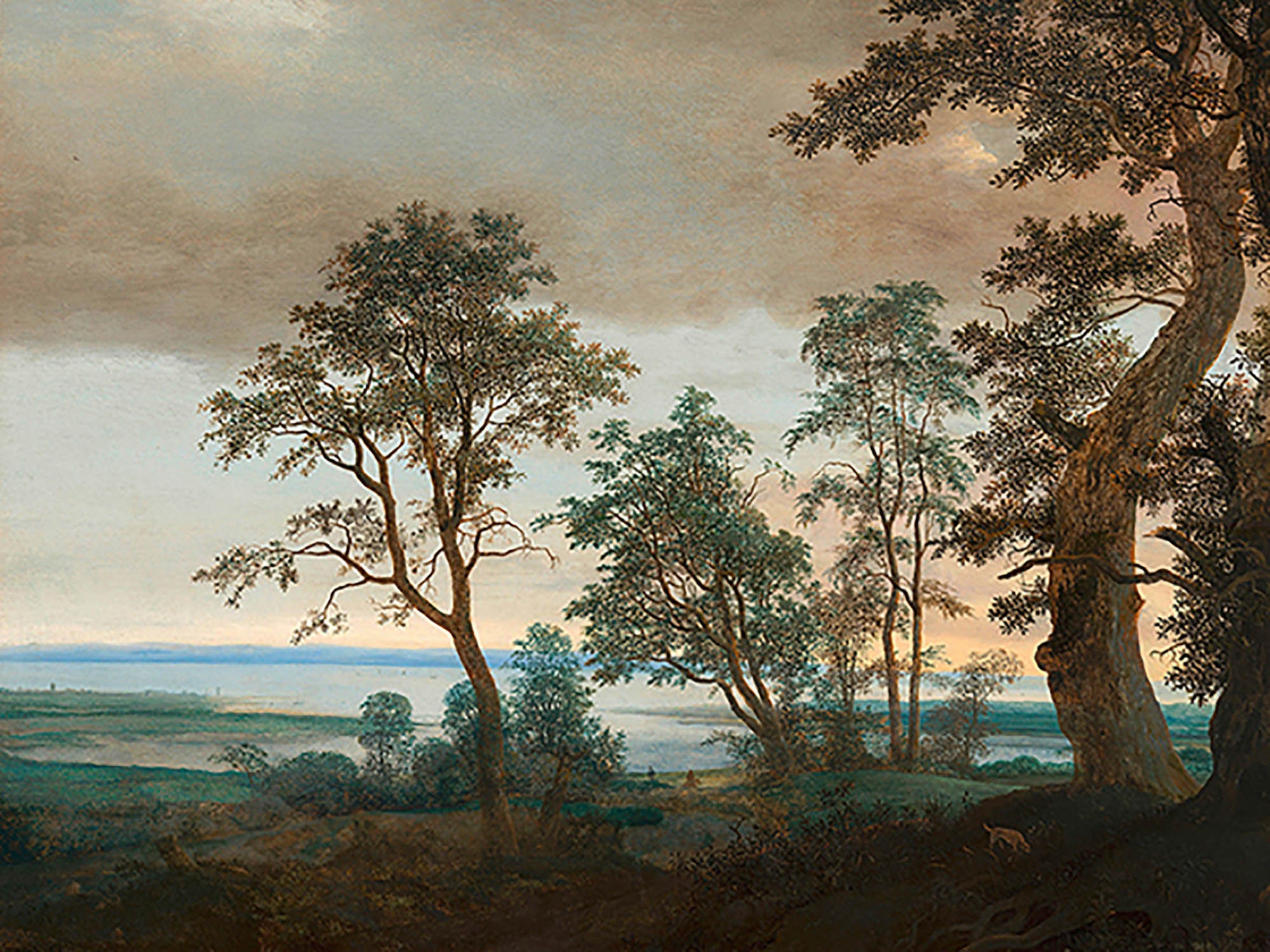 Paisaje fluvial visto a través de los árboles, c. 1638