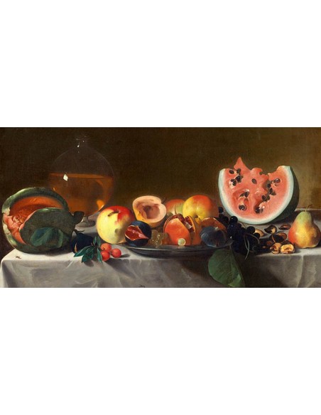 Naturaleza muerta con fruta y jarra