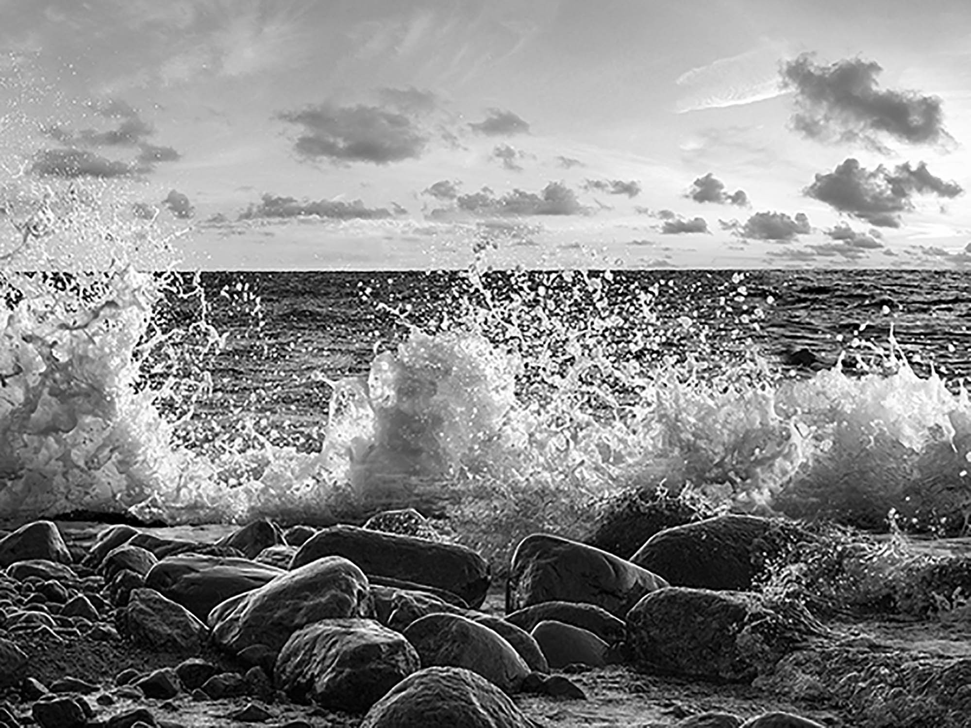 Olas rompiendo, Point Reyes, California (BW)