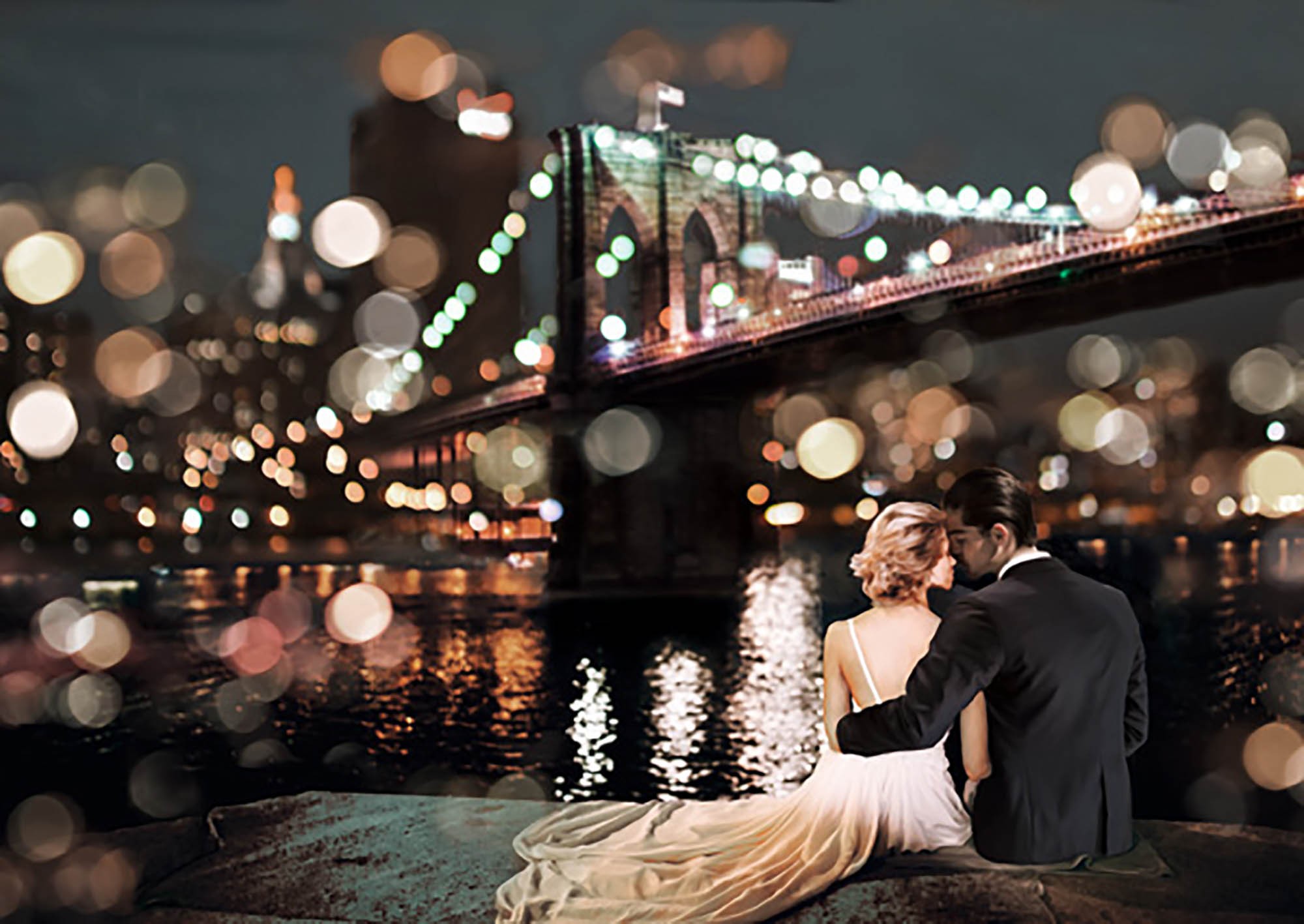 Besándose en una noche de Nueva York