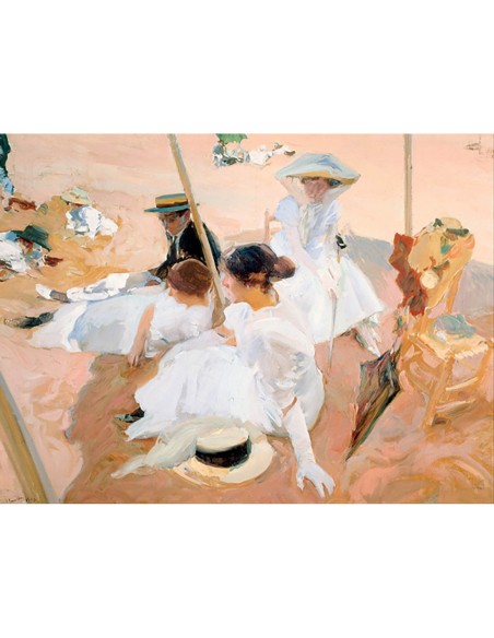 Bajo el toldo, en la playa de Zarauz