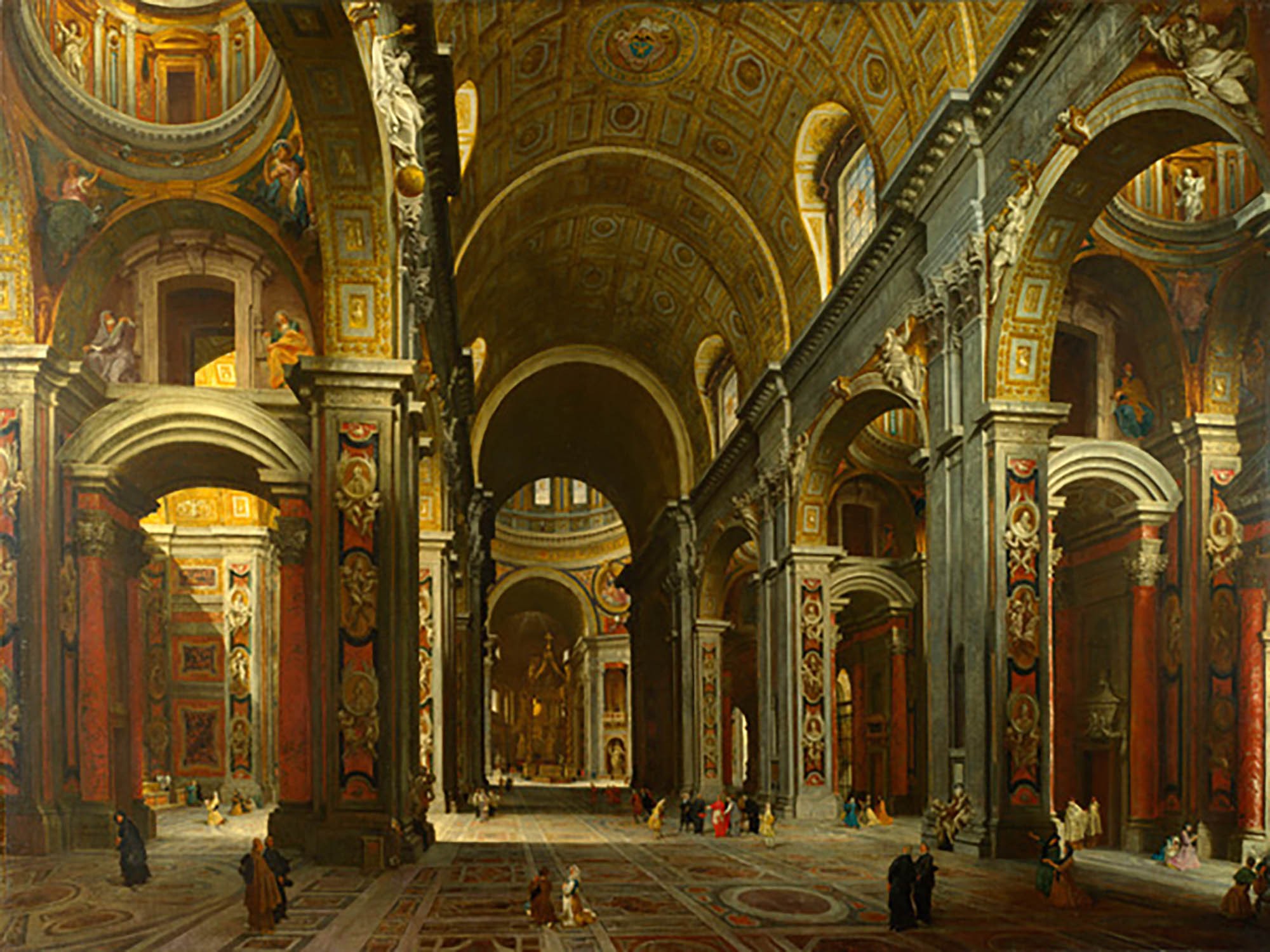 El interior de San Pedro, Roma