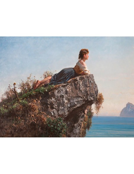 La chica en la roca en Sorrento