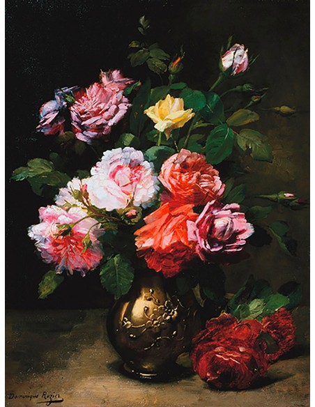 Cuadro de rosas en un jarrón