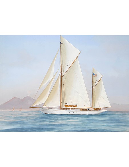 El ketch de carreras Xarifa en la bahía de Nápoles, 1913