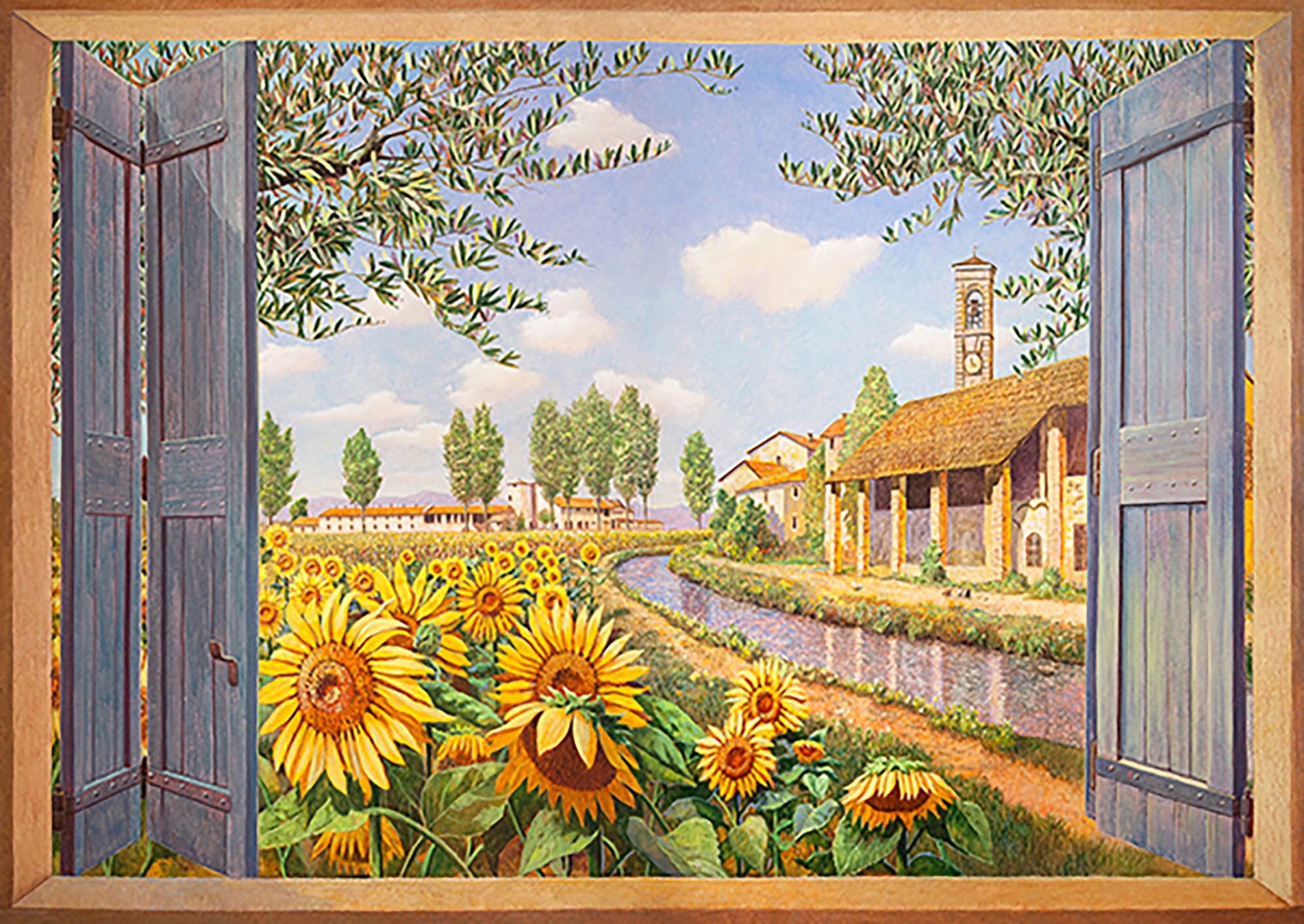 Cabaña entre los girasoles