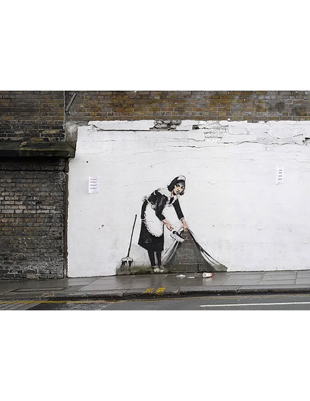 Regents Park Rd, Camden, Londres (grafiti atribuido a Banksy, detalle)