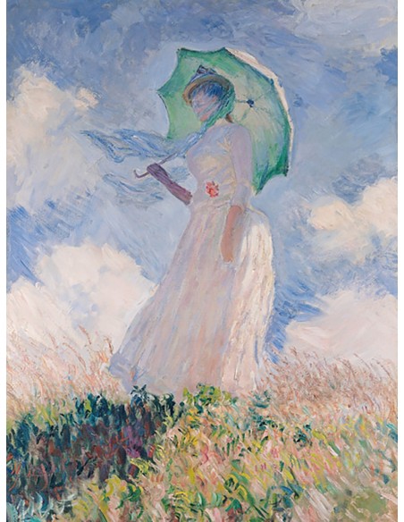 Mujer con sombrilla (izquierda)