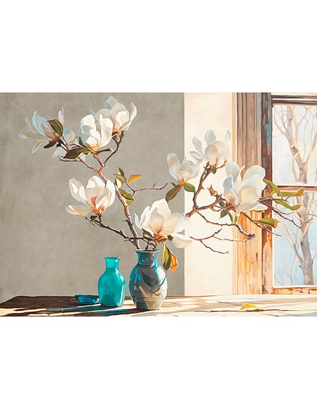 Rama de magnolia en un jarrón