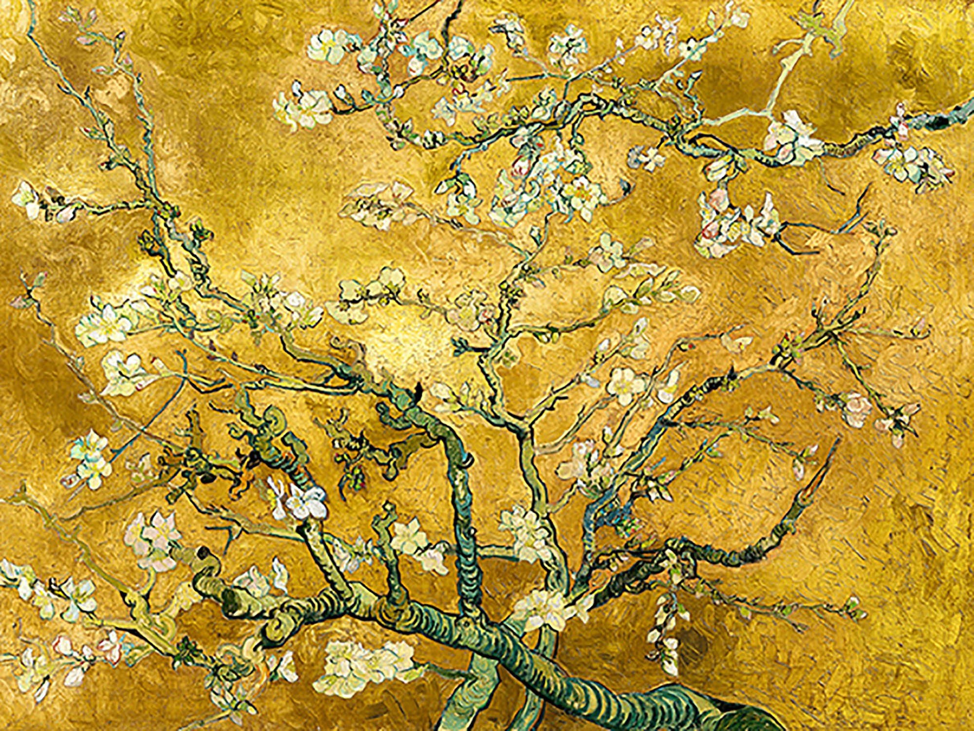 Van Gogh Deco  Flor de almendro (variación dorada)