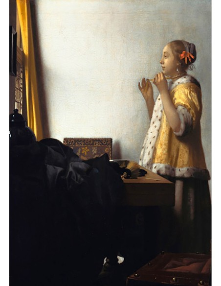 Mujer con collar de perlas (detalle)