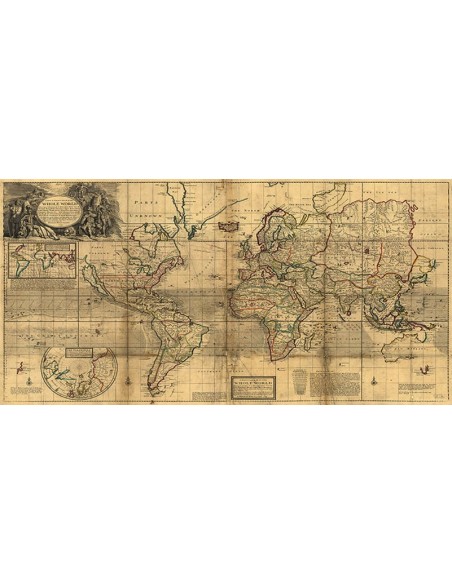 Un mapa nuevo y correcto del mundo entero, 1719