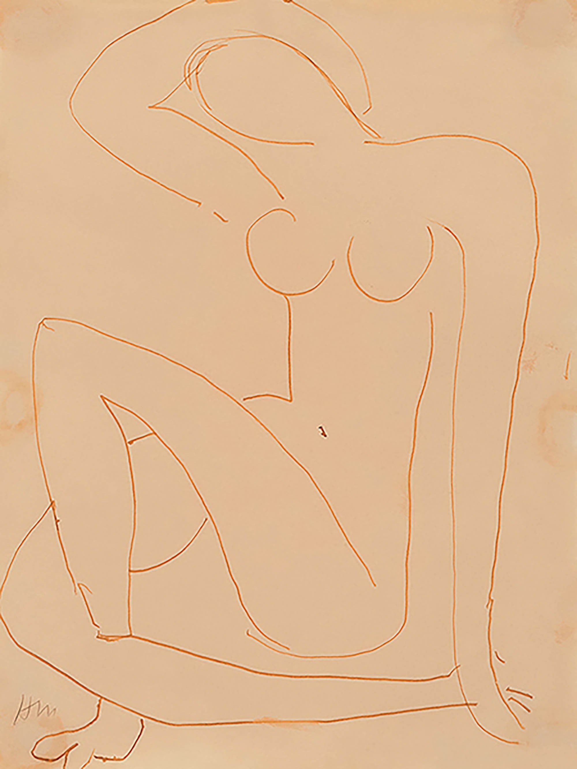 Nu assis, le bras derriere la tete, 1953
