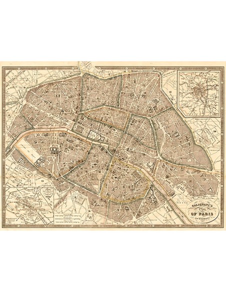Plano de París y alrededores, 1865