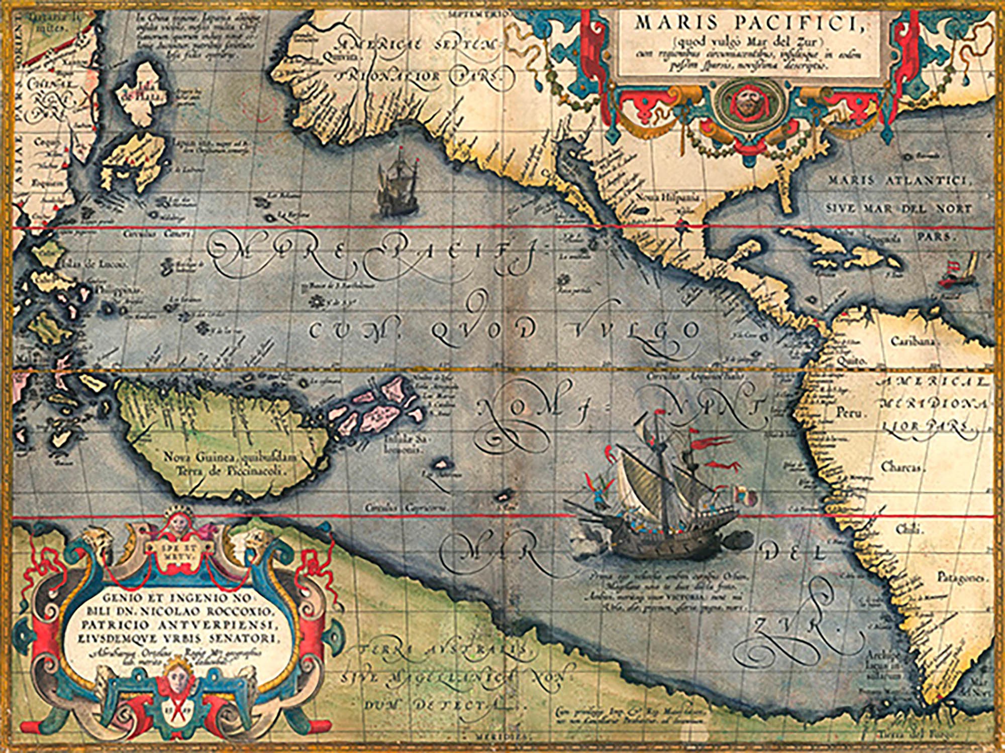 Mapa del Océano Pacífico, 1589