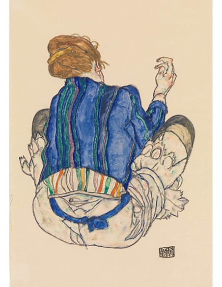 Mujer sentada, vista trasera