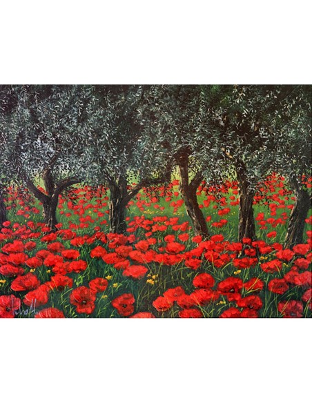 Amapolas bajo los olivos