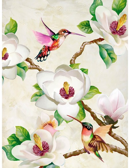 Magnolia y colibríes
