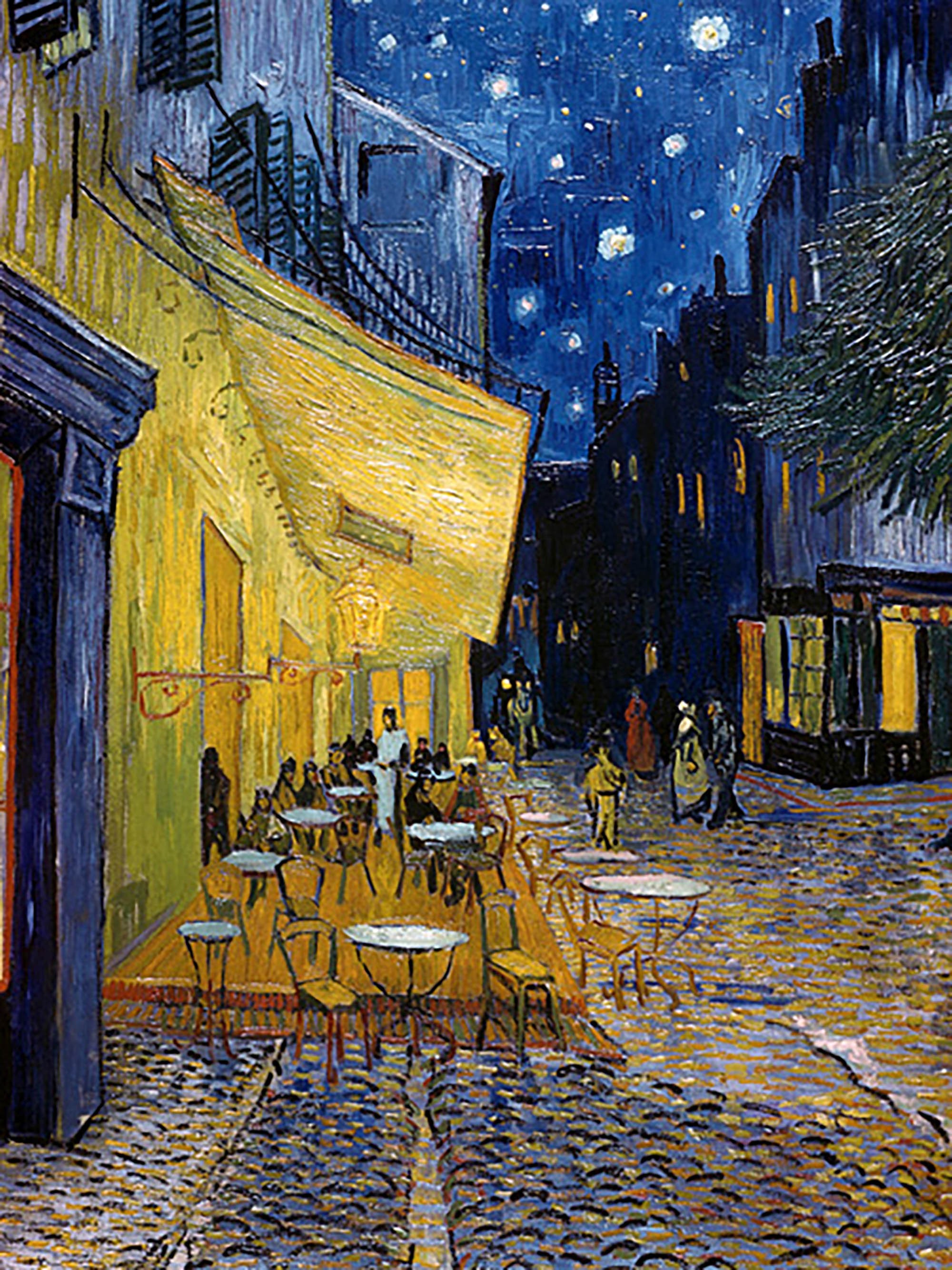 Terraza del café por la noche
