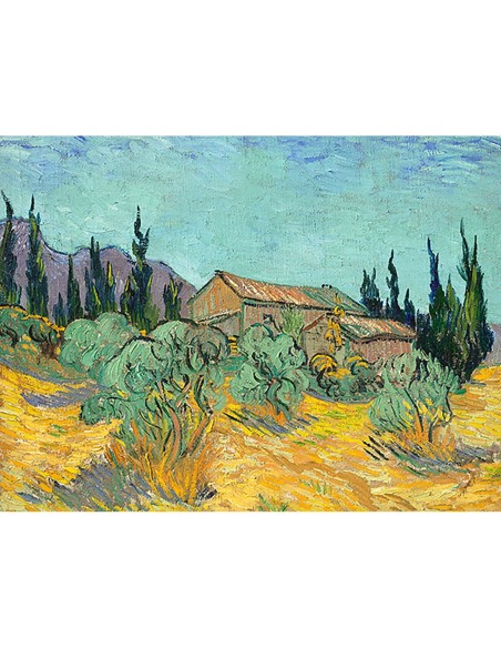 Cabanes de bois parmi les olives et cypre?s