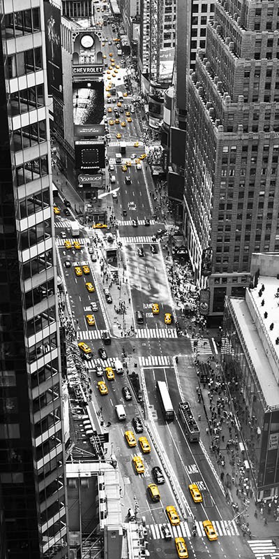 Taxi amarillo en Times Square, Nueva York