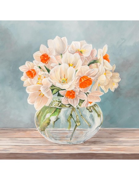 Flores y jarrones blancos II