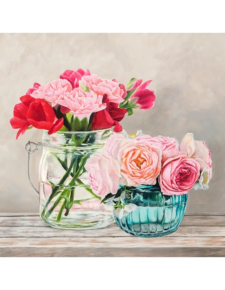 Flores y jarrones amarillos I