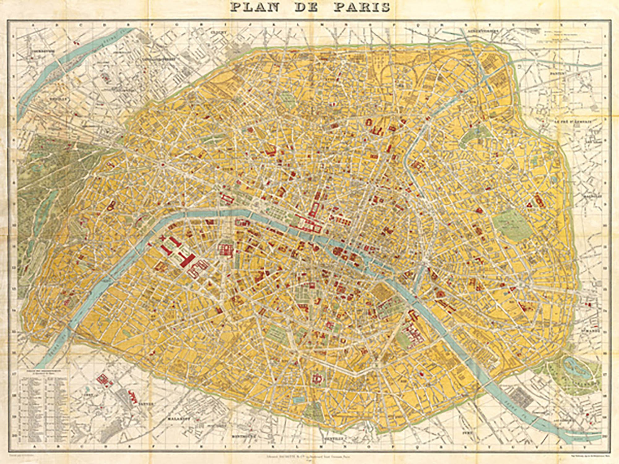 Mapa dorado de París