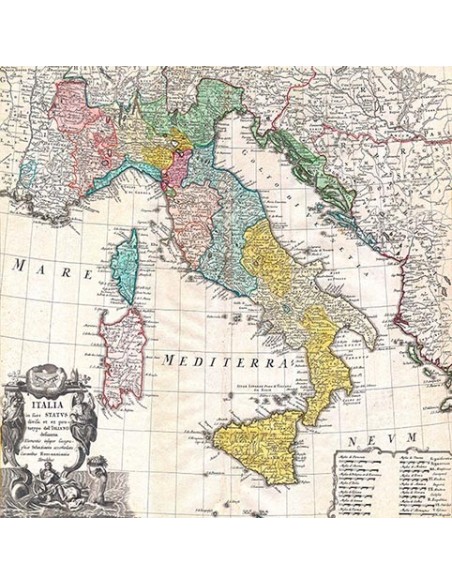 Mapa de Italia, 1742