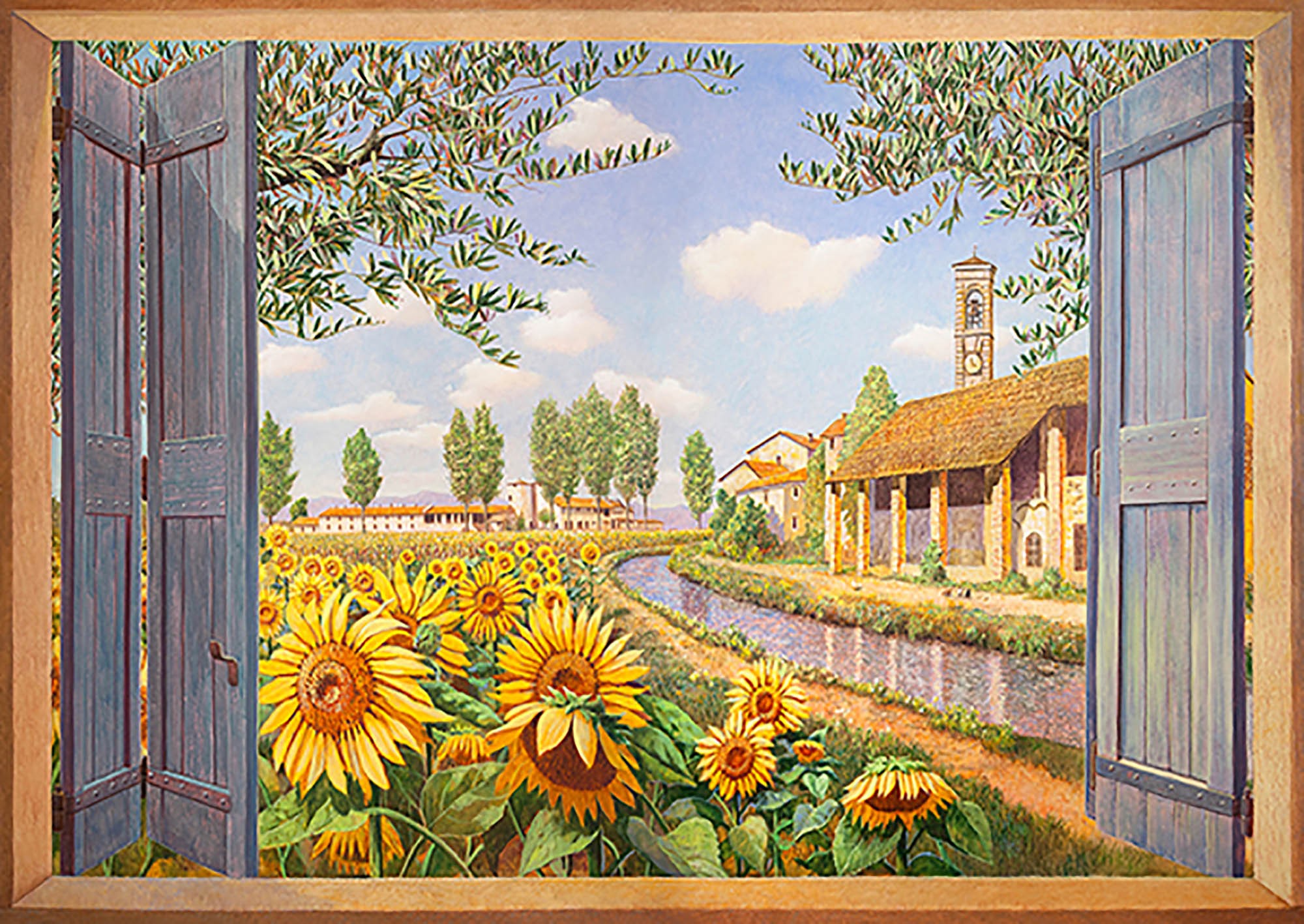 Cabaña entre los girasoles