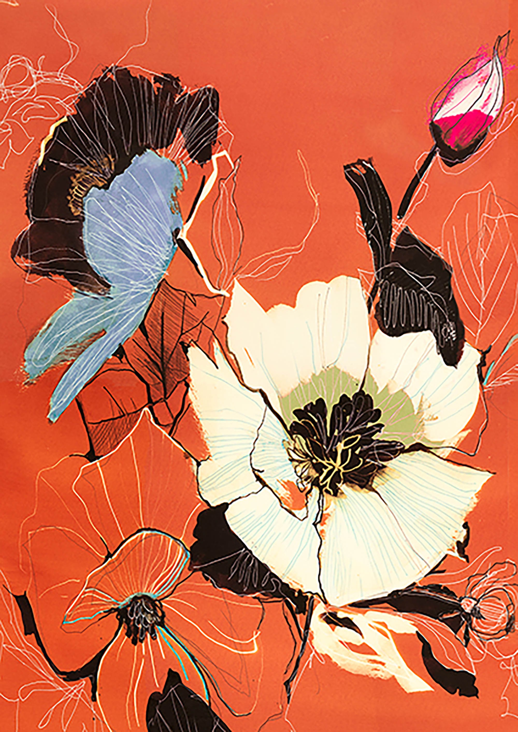 Flores (Naranja quemado, detalle)