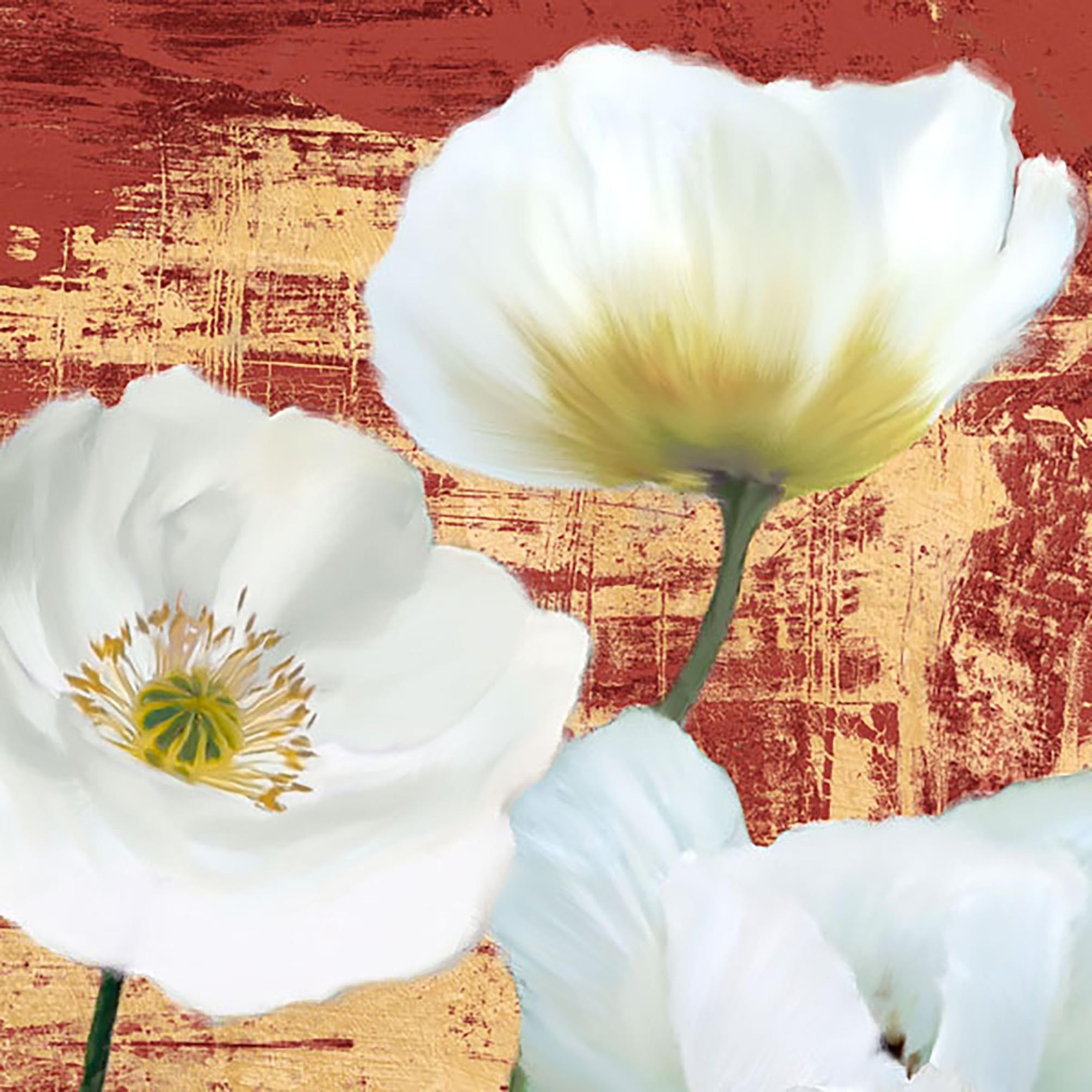 Amapolas lavadas (rojas y doradas) II