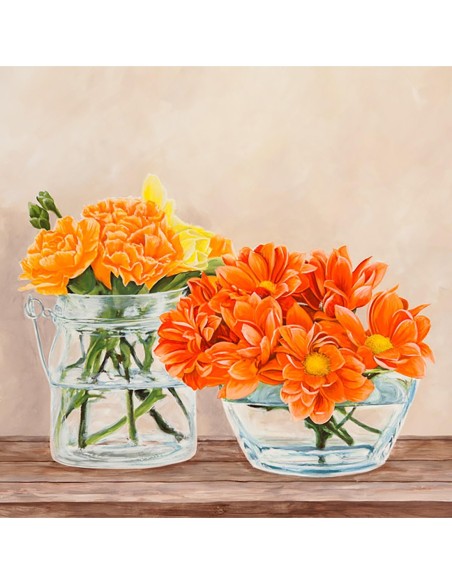 Flores y jarrones amarillos II