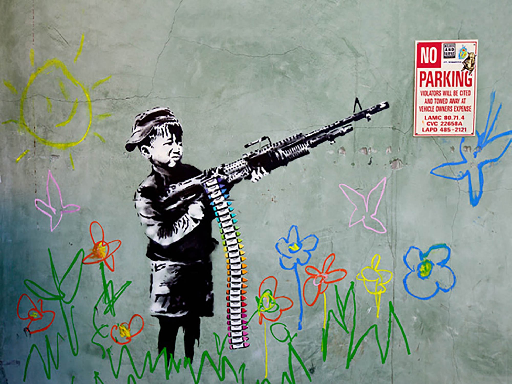 Westwood, Los Ángeles (graffiti atribuido a Banksy)