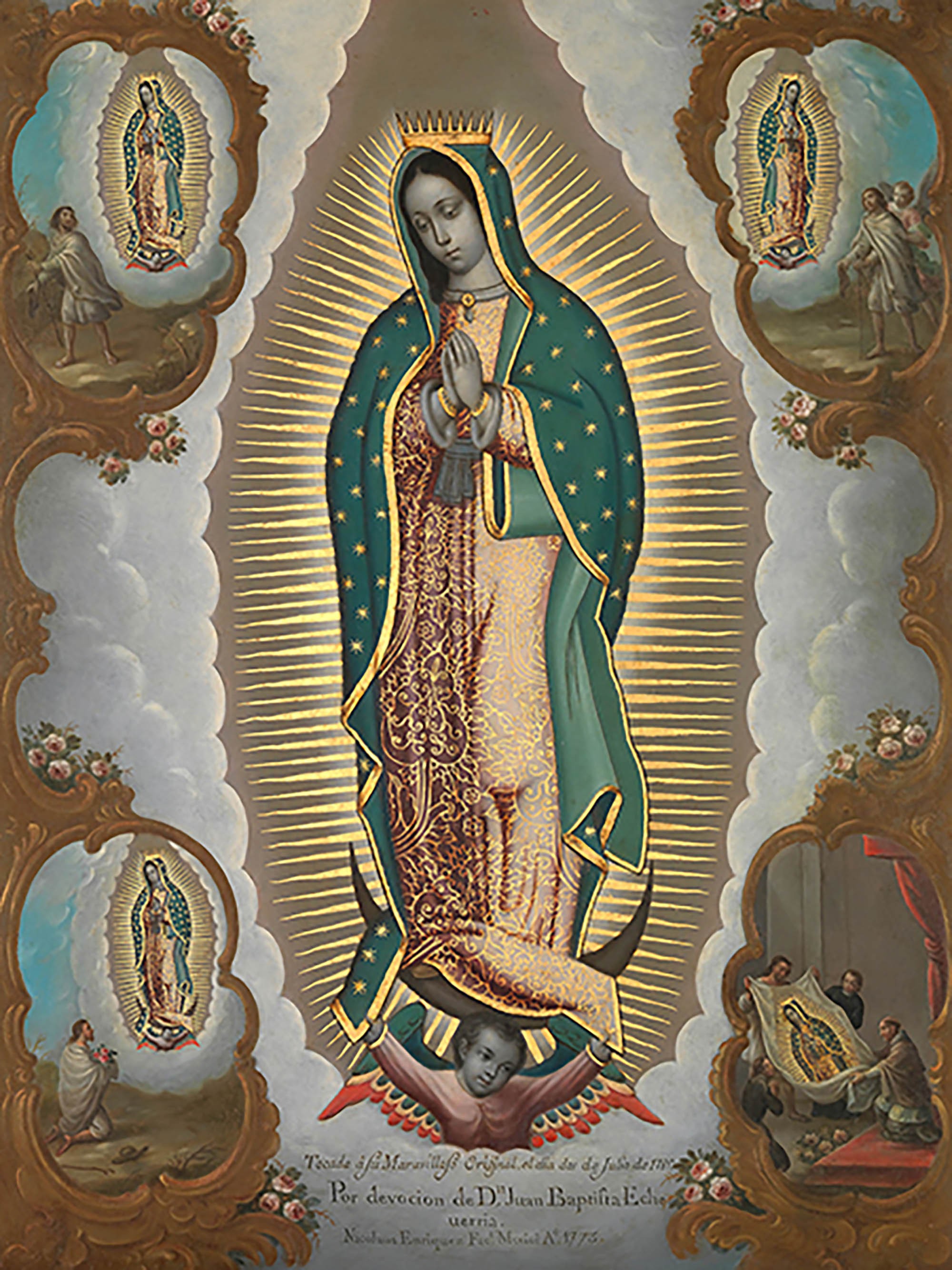 La Virgen de Guadalupe con las Cuatro Apariciones