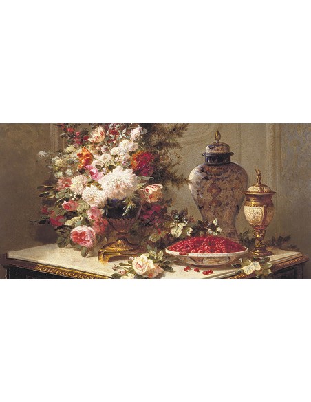 Composición floral sobre una mesa (detalle)