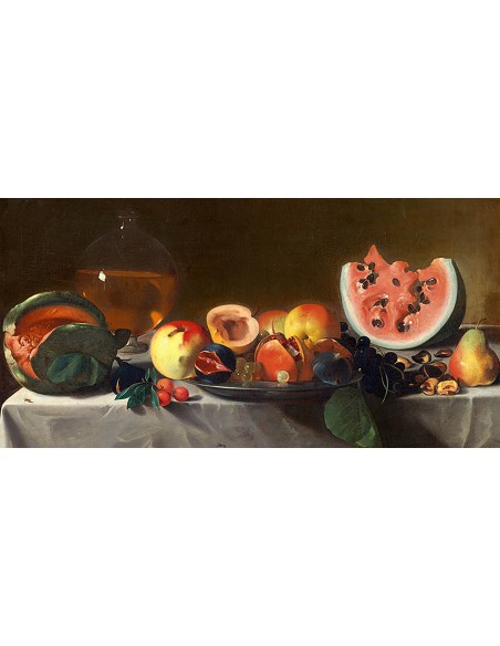 Naturaleza muerta con fruta y jarra